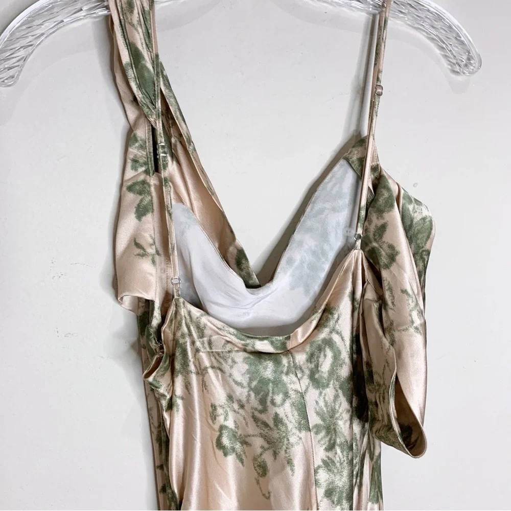 NEW Reformation Ronda Silk Maxi Dress Gown (Sz 8) Cowl Neck Symphonic Floral - Picture 10 of 16